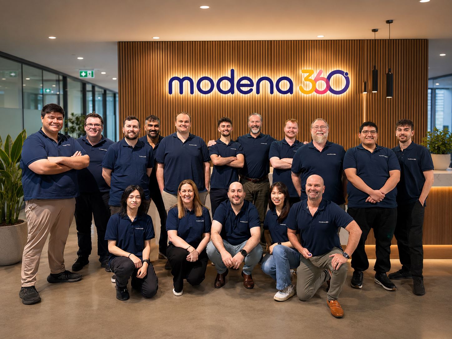 The combined Modena360 team at our Bella Vista headquarters, 2025.